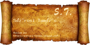 Sárosi Tamás névjegykártya