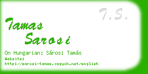 tamas sarosi business card